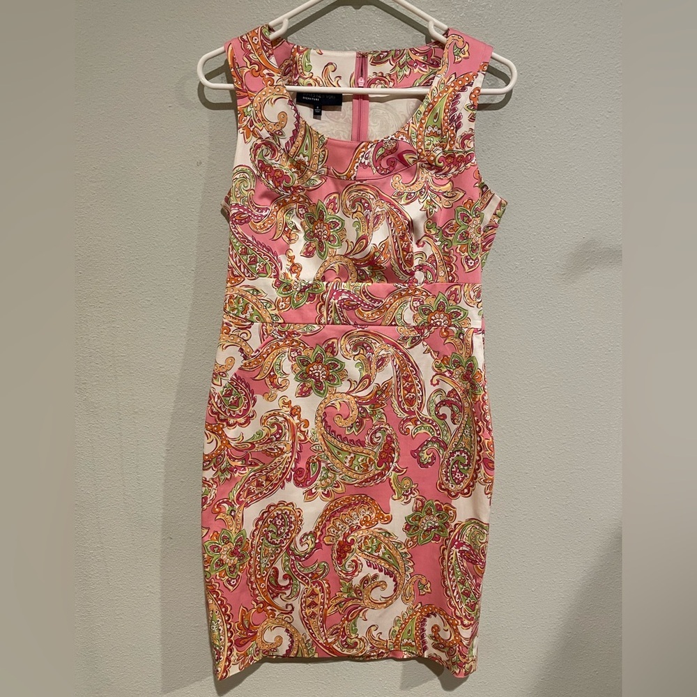 Jones New York Pink Paisley Mini Dress